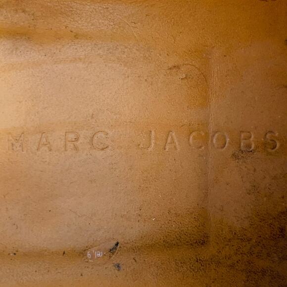 MARC JACOBS Size 8 Black Gold Leather Derby Lace-Up Shoes - Picture 8 of 12